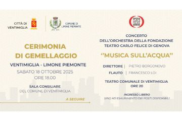 Cerimonia di Gemellaggio tra la Citt&#224; di Ventimiglia e il Comune di Limone Piemonte